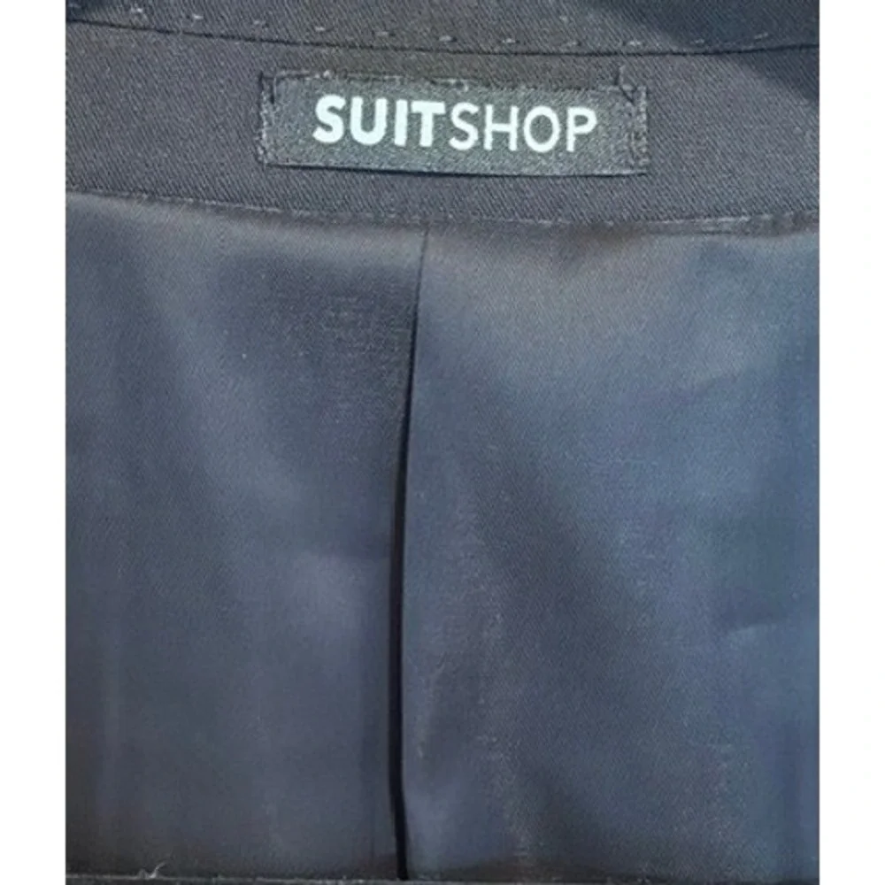 SuitShop Men Black Modern Fit Single Breasted Suit Jacket Blazer Notch Lapel NEW